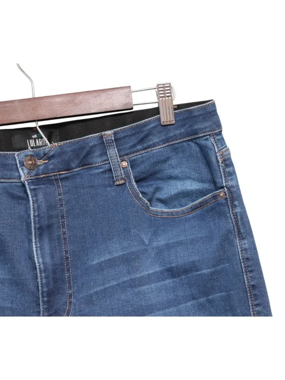 LulaRoe Jeans Size 32 High Rise Straight Stretch Denim Preppy Comfort Slimming - Picture 6 of 12